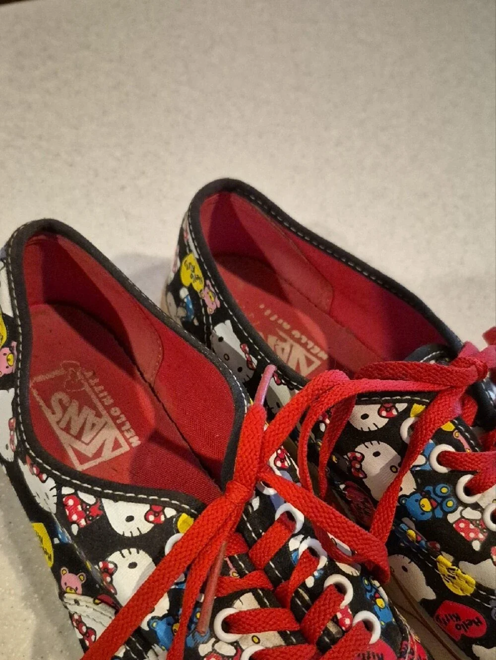 Vans Black & Red Hello Kitty Print Low Top Sneakers - Picture 2 of 8